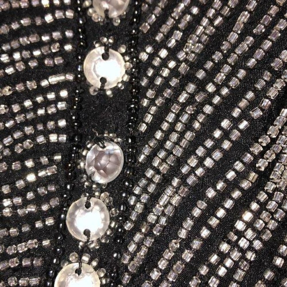 Skirt Set Womens Size Small S Vintage Beaded High Quality Elastic Waist Black - Picture 16 of 16